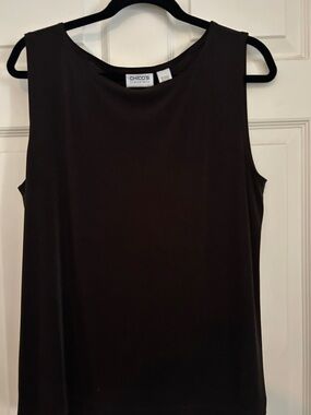 Chico's Black Sleeveless Tank Top travelers material